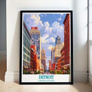 Detroit City Skyline  Stunning Views Captured in Modern Wall Art - Michigan Scenic Landscapes Prints