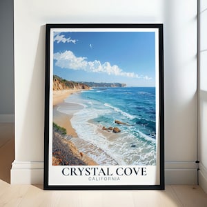 Crystal Cove Poster - Framed Crystal Cove Art - Crystal Cove Print -Newport Beach Print - State Park Beach Canvas - Crystal Cove Beach