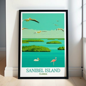 Sanibel Island Reiseposter - J.N. Ding Darling National Wildschutzgebiet Travel Print - Refuge Canvas Poster
