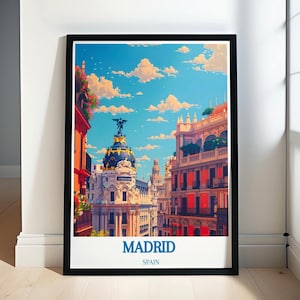 Madrid City Art Collection - Coastal Charm Spanish Beaches Captured on Canvas - Retro Spanish Travel Scenes in Print