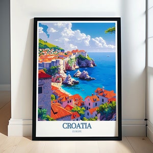Croatia Print - Dubrovnik Old Town Print - Adriatic Sea Print - Croatia Poster - Croatia Wall Art - Croatia Framed Print - Croatia Canvas