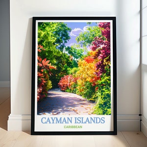 Arte delle Isole Cayman - Stampa del parco botanico della Regina Elisabetta II - Poster del parco botanico della Regina Elisabetta II - Arte di viaggio del parco botanico della Regina Elisabetta II