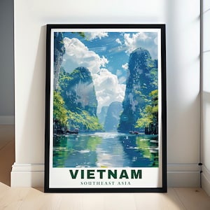 Vietnam Travel Poster - Ha Long Bay Posters and City Art Prints - Vietnam Wall Art and Ha Long Bay Decor - Vietnam Travel Prints  Home Decor