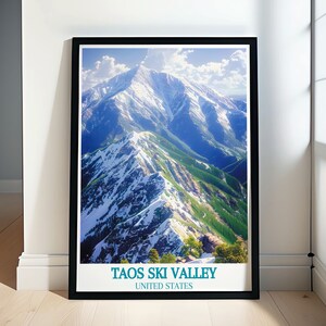 Vintage Taos Skiing and Snowboarding Art Collection - New Mexico Ski Resort Winter Scene Artwork