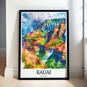 Kauai Print - Na Pali Coast Framed Print - Wailua Falls Wall Art - Kauai Canvas Print - Kauai Poster - Kauai Gifts - Kauai Decor - Kauai Art