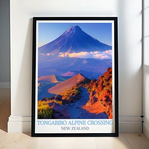 Tongariro Alpine Prints - Tongariro Alpine Crossing, Art Collection -  Mount Ngauruhoe Crossing Travel Poster