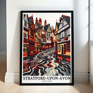 Stratford-upon-Avon Travel Print -  Holy Trinity Church and River Avon Artwork - Holy Trinity Church and River Avon Wall Decor