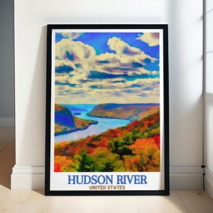 Hudson River Wandkunst - Gerahmter Hudson Highlands State Park Druck - Hudson River Poster - Hudson River Reisegeschenk & Souvenir