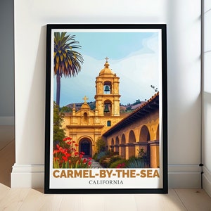 Carmel by the Sea Print -Carmel Mission Basilica Poster -Carmel by the Sea Poster -Carmel Mission Basilica Prints - Carmel by the Sea Framed