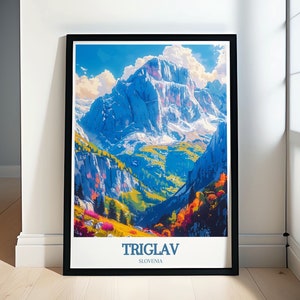 Triglav National Park and Lake Bled Retro Posters - Triglav and Pikes Peak Art  - Mount Triglav and Pikes Peak Framed Prints