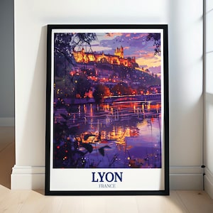 Lyon Wandkunst - Saône und Rhône Szenen Druck - Saône und Rhône Reiseplakate - Lyon Malerische Kunst