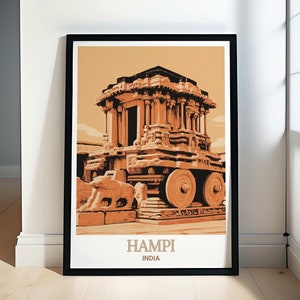 Hampi Print - Vijaya Vittala Temple Poster - Vijaya Vittala Temple Print - Hampi Poster - Hampi Framed - Hampi Canvas - Hampi Wall Art