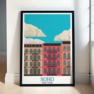 SoHo Travel Posters - Cast Iron District Art Collection - Affiches animées de SoHo Street Life et Cast Iron District