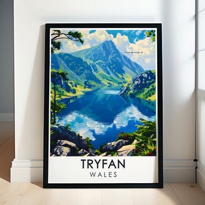 Stampe Tryfan - Decoro Llyn Ogwen - Opere d&#39;arte Tryfan e Llyn Ogwen - Stampa incorniciata di Tryfan e Llyn Ogwen