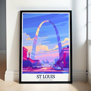 St. Louis Travel Poster - Gateway Arch and Old Courthouse Poster - Gateway Arch and Old Courthouse St Louis Print - St Louis Artwork