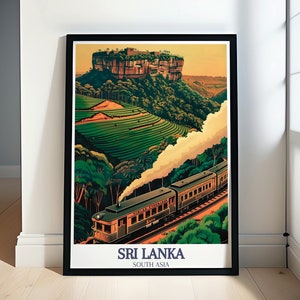 Sri Lanka reizen postercollectie - Sigiriya rotsfort Art Print - prachtige Sigiriya kunst - Sigiriya rotsfort kunst