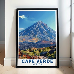 Cape Verde Poster - Pico do Fogo Poster - Cape Verde Volcanic Landscape Print - Pico do Fogo Print - Cape Verde Print - Cape Verde Framed