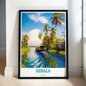 Kerala Art Print  - Kerala souvenir - Kerala Gift - Kerala Framed Print - Kerala Travel poster - Kerala Travel Print - Kerala Decor