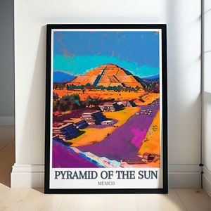 Arte murale Piramide del Sole - Arte Viale dei Morti di Teotihuacan - Poster del Tempio di Quetzalcoatl - Decorazioni del Tempio di Quetzalcoatl