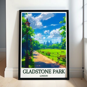 Gladstone Park Scenic Views in Detailed Art Prints - Cricklewood Charm in Authentic London Neighborhood Prints