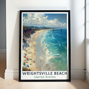Wrightsville Beach Wall Art - Framed North Carolina Poster - Canvas Wrightsville Beach Print - Wrightsville Beach Souvenir