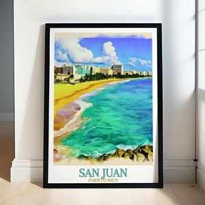 San Juan Poster - Framed Condado Beach Print - San Juan Canvas Print - San Juan Wall Art - San Juan Travel Gifts - San Juan Souvenir