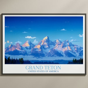 Grand Teton National Park Poster Perfekte Wanddekoration für jeden Raum - Grand Teton National Park Reiseposter