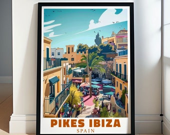 Impresión de la discoteca Pikes Ibiza - Impresión enmarcada de Ibiza - Impresión de Ibiza - Impresión de Pikes Ibiza - Póster de la discoteca Ibiza - Impresión artística de Ibiza - Lienzo de Ibiza