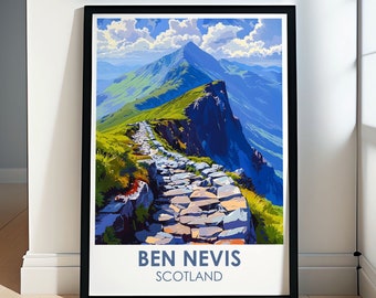Ben Nevis Wall Art - Framed Carn Mor Dearg Print - Carn Mor Dearg Poster - Ben Nevis Souvenir - Ben Nevis Travel Gift - Ben Nevis Poster