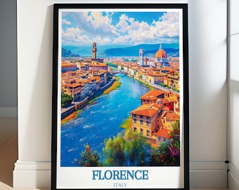Florence Italy Wall Art, Duomo Cathedral Poster, Tuscany Travel Print, Renaissance City Decor