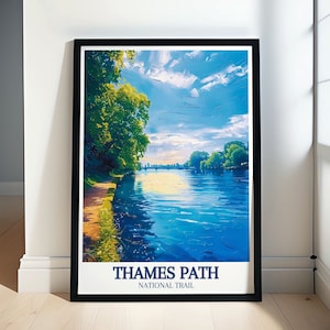 Thames Path Print - River Thames Path Poster and Art Print - River Thames Poster - River Thames Decor and Gifts