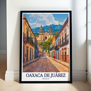 Reisafdruk Oaxaca de Juárez - Santo Domingo-kerk en Calle Macedonia Alcalá Art - Oriëntatieposter Oaxaca