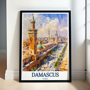 Damascus Scenic Art Collection - Umayyad Mosque Wall Print - Historic Mosque Poster - Culture Lovers Gift - Damascus Decor