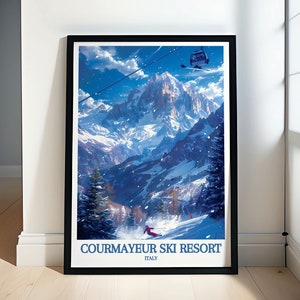 Courmayeur Italien Poster - Courmayeur Poster - Courmayeur Ski Resort Druck - Italien Ski Poster - Courmayeur Souvenir - Courmayeur Ski Print