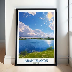 Aran Islands Travel Print - Lough Atalia Poster - Lough Atalia Decor - Aran Islands Poster  - Aran Islands Artwork