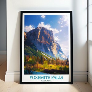 Yosemite Falls Travel Print - Yosemite Falls and El Capitan Decor - El Capitan and Yosemite Falls Artwork - El Capitan Prints