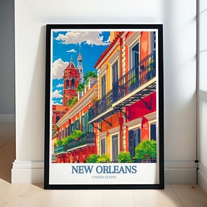 New Orleans posterafdruk - zwart-wit meesterwerk St. Louis kathedraal - St. Louis kathedraal print - New Orleans decor