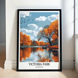 Victoria Park Poster- East London Park Print- Bethnal Green Print- Hackney Wall Art - Hackney Print - Victoria Park London Print