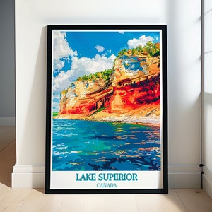 Lake Superior Poster Collection - Pictured Rocks National Lakeshore Travel Prints -  Lake Superior Travel Wall Decor