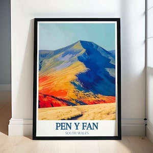Pen Y Fan Print - Brecon Beacons Poster -  Wales Travel Print - Brecon Beacons Art - Pen Y Fan and Brecon Beacons Wall Art