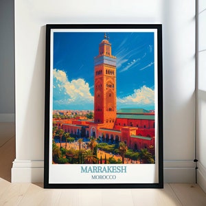 Marrakesh met kunstprints en posters - muurkunst Marrakech-thema - reisafdruk Majorelletuin