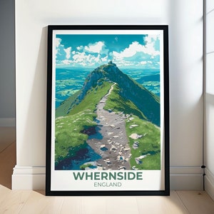 Whernside Framed Art Print - Yorkshire Dales Vintage Travel Print – Pen-y-ghent National Park Art