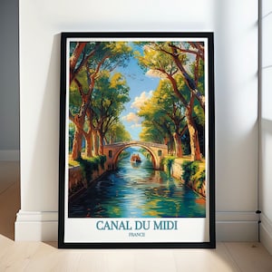 Kanal du Midi Gerahmter Druck - Kanal du Midi Kunst - Kanal du Midi Druck - Kanal du Midi Poster - Kanal du Midi Leinwand