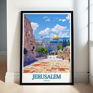 Jerusalem Poster – Israel Travel Wall Art - Israel Print of Jerusalem – Travel Canvas Art - Jerusalem Travel Wall Decor