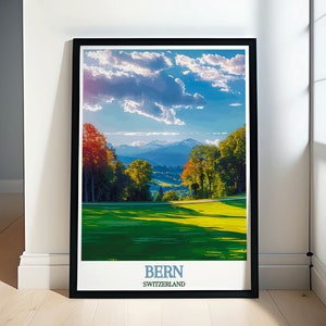 Bern Malerische Reiseposter für die Wand - Gurten Peak Ansichten - Bern Reise Wandkunst - Majestätische Gurten Reiseposter Wandkunst