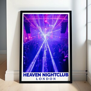 Heaven Nightclub Poster - Kultige Londoner Club Kunst - Tanzfläche Dekor - Heaven Nightclub Tanzfläche Druck