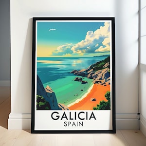 Carteles de Galicia - Impresión de Galicia - Impresión de las Islas Cíes - Cartel de las Islas Cíes - Arte de la pared de Galicia - Impresión enmarcada de Galicia - Impresión de lienzo de Galicia