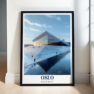 Oslo Wall Art - Oslo Opera House Print - Norway Travel Poster - Scandinavian Artwork - Modern Scandinavian Print