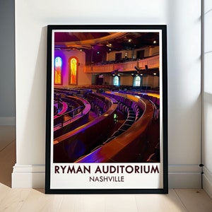 Impressions pour auditorium Ryman - Impressions encadrées et décorations pour auditorium Ryman - Art pour auditorium Ryman - Posters de voyage pour les États-Unis