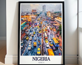Nigeria Art Print -  Lagos Poster -  Lagos Nigeria Wall Art - Nigeria Poster - Nigeria Print - Nigeria Framed - Nigeria Canvas